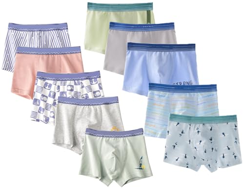 Childapjs Jungen Unterhosen 10 Pack Boxershort-Kinder Unterwäsche Organic Bio Baumwolle - Größe 92 bis 188(10pieces03,104-110cm) von Childapjs