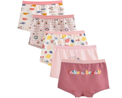 Childapjs Mädchen Unterhosen 5-10 Pack Boxershort-Kinder Unterwäsche Organic Bio Baumwolle - Größe 92 bis 176(5pieces01,146-152cm) von Childapjs