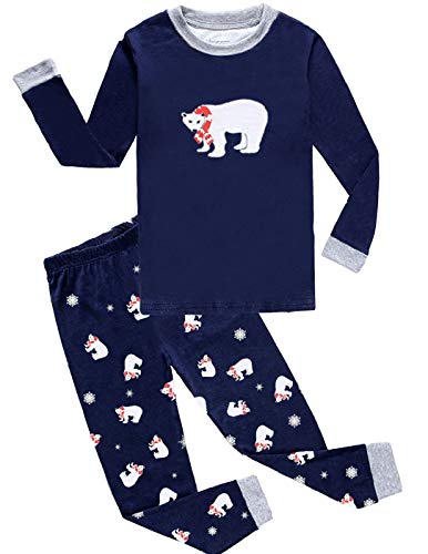 Childapjs “Raumfahrzeug”etc. 2 Stücke Anzug der Schlafanzüge von Jungen mit 100% Baumwolle (86-140)，Jungen Zweiteiliger Schlafanzug， Baumwolle Langarm Nachtwäsche ， Kinder Pyjama Sets(Eisbär-6T-110) von Childapjs