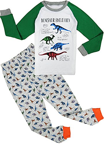 Childapjs Dinosaurs 2-Piece Suit for Boys and Girls with 100% Cotton (2-12 Years Old) - Gray, Size: 116 von Childapjs