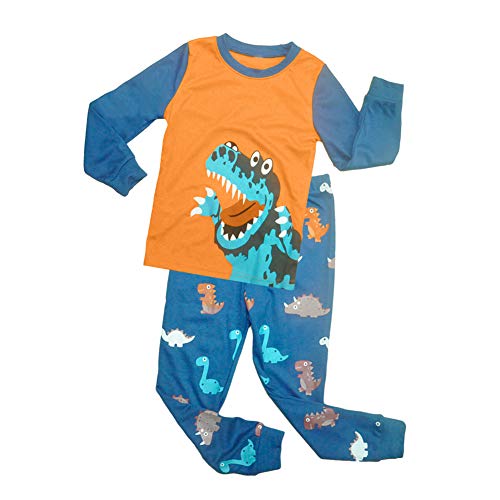 “Raumfahrzeug”etc. 2 Stücke Anzug der Schlafanzüge von Jungen mit 100% Baumwolle (86-140)，Jungen Zweiteiliger Schlafanzug， Baumwolle Langarm Nachtwäsche ， Kinder Pyjama sets(Dinosaurier/br-4T-98) von Childapjs