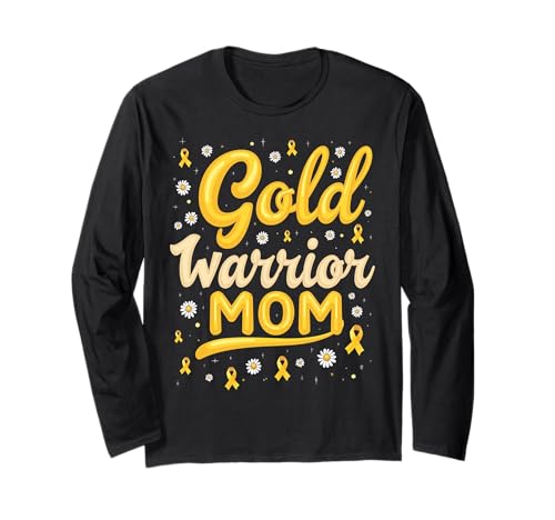 Kindheitskrebs-Bewusstsein Mama Langarmshirt von Childhood Cancer Awareness Mom Support Apparel