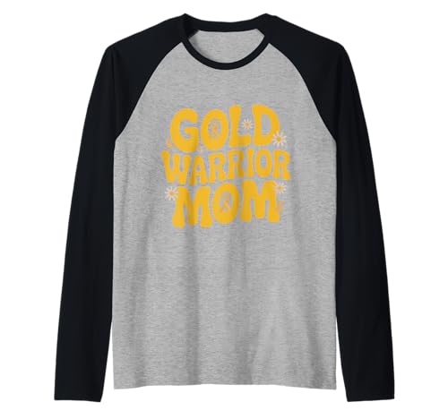 Kindheitskrebs-Bewusstsein Mama Raglan von Childhood Cancer Awareness Mom Support Apparel