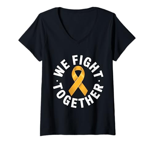 Damen Bewusstsein für Krebs im Kindesalter T-Shirt mit V-Ausschnitt Damen Bewusstsein für Krebs im Kindesalter T-Shirt mit V-Ausschnitt von Childhood Cancer Awareness Support Gifts Tees Co