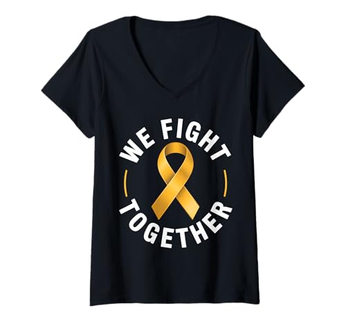 Damen Bewusstsein für Krebs im Kindesalter T-Shirt mit V-Ausschnitt Damen Bewusstsein für Krebs im Kindesalter T-Shirt mit V-Ausschnitt von Childhood Cancer Awareness Support Gifts Tees Co