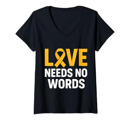 Damen Support Squad zur Unterstützung des Kindheitskrebs-Bewusstseins T-Shirt mit V-Ausschnitt Damen Support Squad zur Unterstützung des Kindheitskrebs-Bewusstseins T-Shirt mit V-Ausschnitt von Childhood Cancer Awareness Support Squad Tees