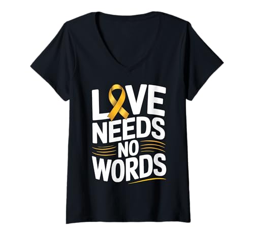 Damen Unterstützung für das Bewusstsein für Krebs im Kindesalter T-Shirt mit V-Ausschnitt Damen Unterstützung für das Bewusstsein für Krebs im Kindesalter T-Shirt mit V-Ausschnitt von Childhood Cancer Awareness Support Tees Inc