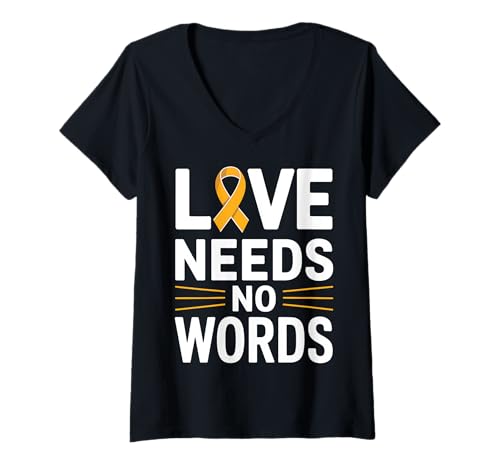 Damen Unterstützung für das Bewusstsein für Krebs im Kindesalter T-Shirt mit V-Ausschnitt Damen Unterstützung für das Bewusstsein für Krebs im Kindesalter T-Shirt mit V-Ausschnitt von Childhood Cancer Awareness Support Tees Inc