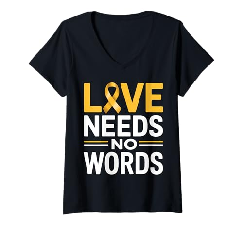 Damen Unterstützung für das Bewusstsein für Krebs im Kindesalter T-Shirt mit V-Ausschnitt Damen Unterstützung für das Bewusstsein für Krebs im Kindesalter T-Shirt mit V-Ausschnitt von Childhood Cancer Awareness Support Tees Inc