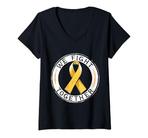 Damen Bewusstsein für Krebs im Kindesalter T-Shirt mit V-Ausschnitt Damen Bewusstsein für Krebs im Kindesalter T-Shirt mit V-Ausschnitt von Childhood Cancer Awareness Support Tees inc