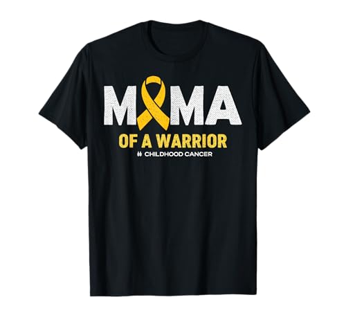 Mama of A Warrior Gold Ribbon zur Unterstützung von Mama gegen Krebs T-Shirt Mama of A Warrior Gold Ribbon zur Unterstützung von Mama gegen Krebs T-Shirt von Childhood cancer awareness Men Women Kid