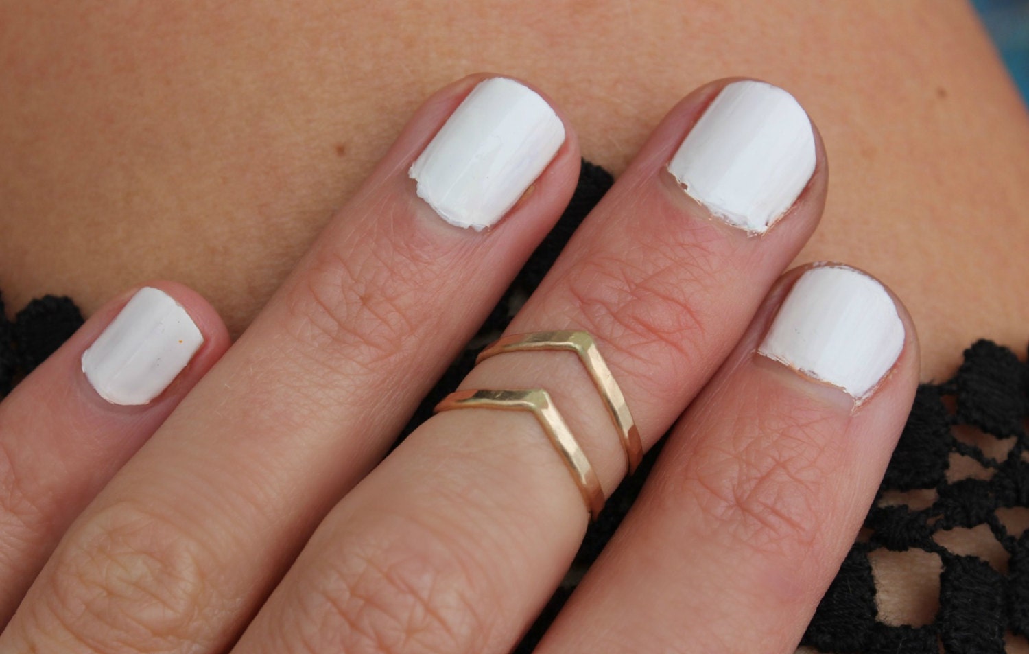 Goldknöchelring Set ∙ Goldringe Stapelringe Midiringe Mittelring von ChildrenofFlowers