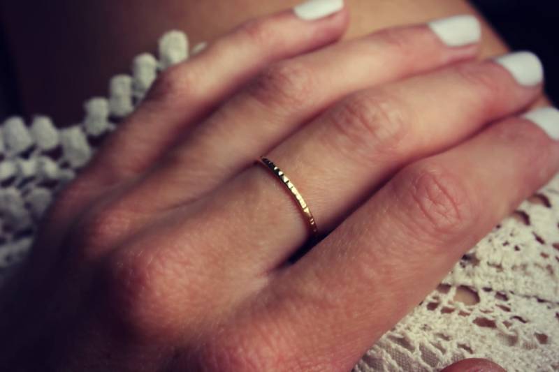 Goldring, Stapelring Gold, Gold Filled Ring, Stapelring, Strukturring, Midi Facettierter Goldring von ChildrenofFlowers