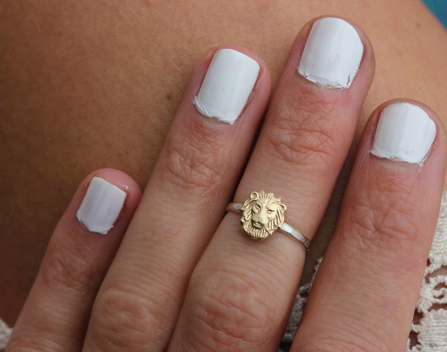 Midi Ring, Löwenring, Sterling Silber Knöchelring, Löwenring - Gehämmert, Texturierter Silberring von ChildrenofFlowers