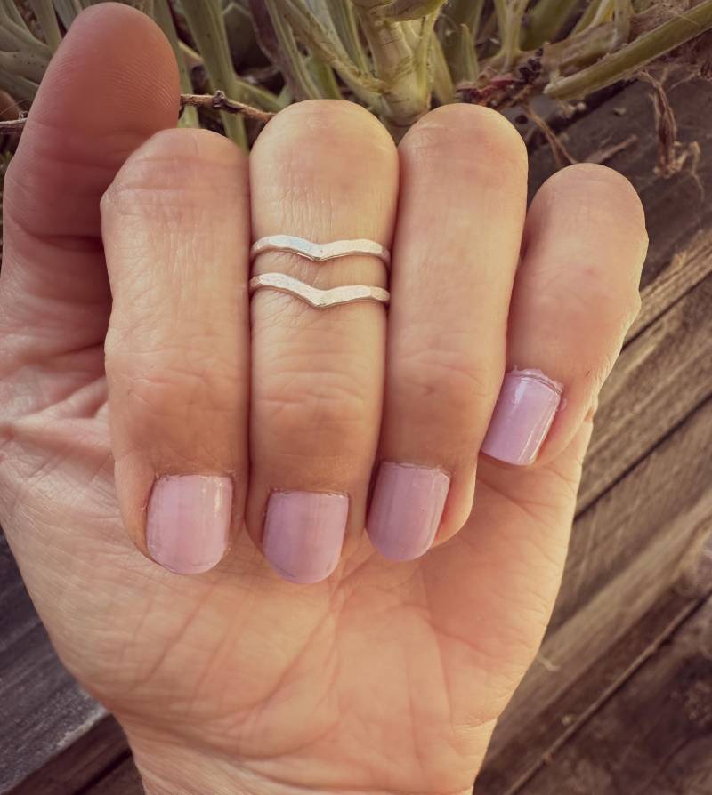 Midi Ringe, Knuckle Ringe Set, Sterling Silber Chevron - Gehämmert, Texturiert, Silberringe Midi Ringe, Knuckle Ringe Set, Sterling Silber Chevron - Gehämmert, Texturiert, Silberringe von ChildrenofFlowers