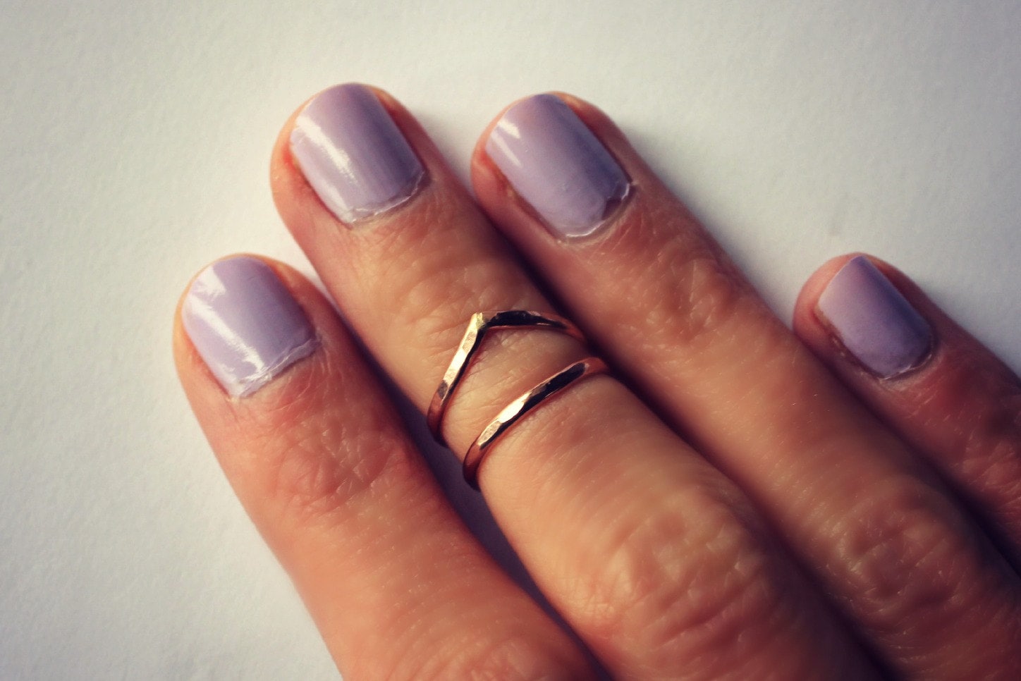 Midi Ringe ∙ Knöchel Set 14K Rose Gold Filled Chevron Gehämmerte, Texturierte von ChildrenofFlowers