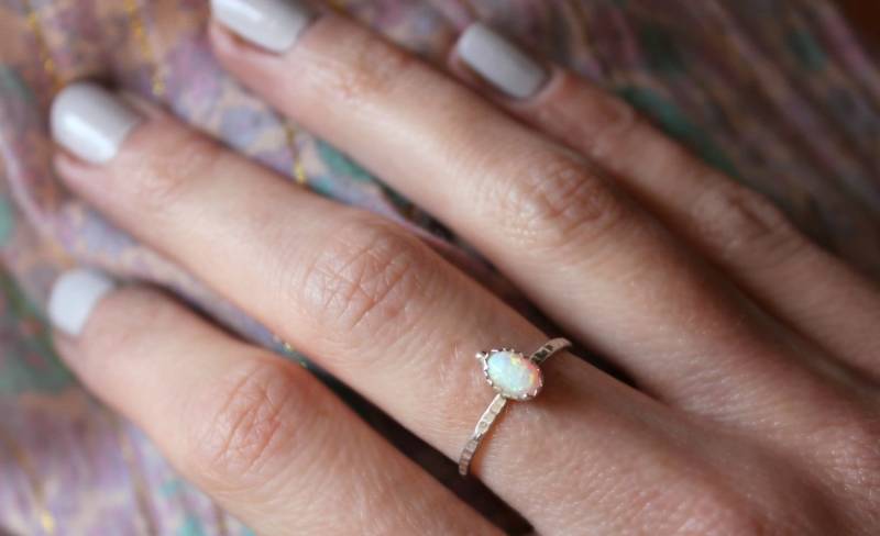 Opal Ring ∙ Sterling Silber Statement Ringe Abiball Geschenke Midi Für Frauen von ChildrenofFlowers