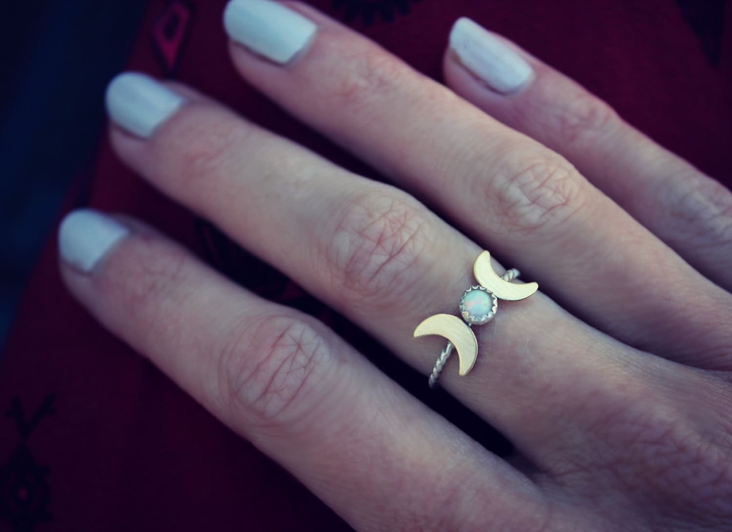 Silberringe, Statement Ringe, Opal Und Mond Ring, Midi 925 Sterling Ring - Abschlussringe, Geschenke Für Frauen von ChildrenofFlowers