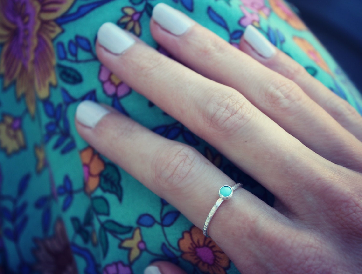 Sterling Silber Ring , Türkis Türkis, Ringe, Stapelringe Midi Ring, Knöchelring Ringe von ChildrenofFlowers