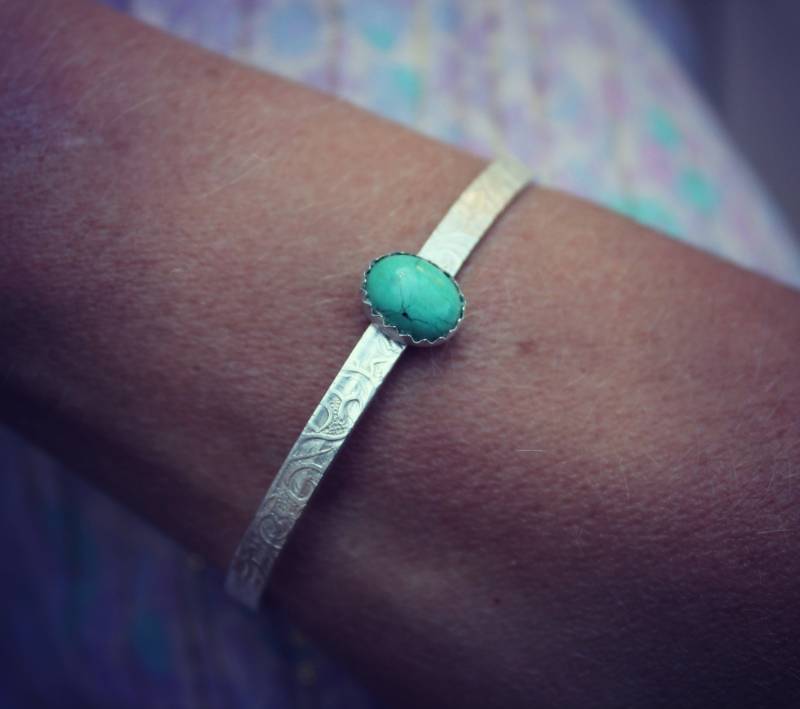 Türkis Armband, Silber Sterling Armreif Armband Manschette, Manschette Silber, Boho von ChildrenofFlowers