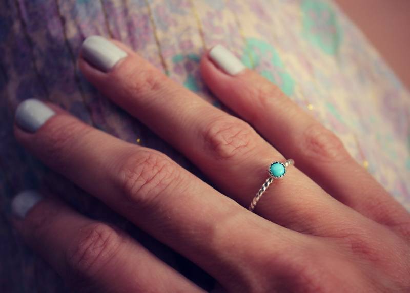 Türkis Ring, Sterling Silber Stapelring, Seil Midi Stapelbare Ring Türkis Ring, Sterling Silber Stapelring, Seil Midi Stapelbare Ring von ChildrenofFlowers