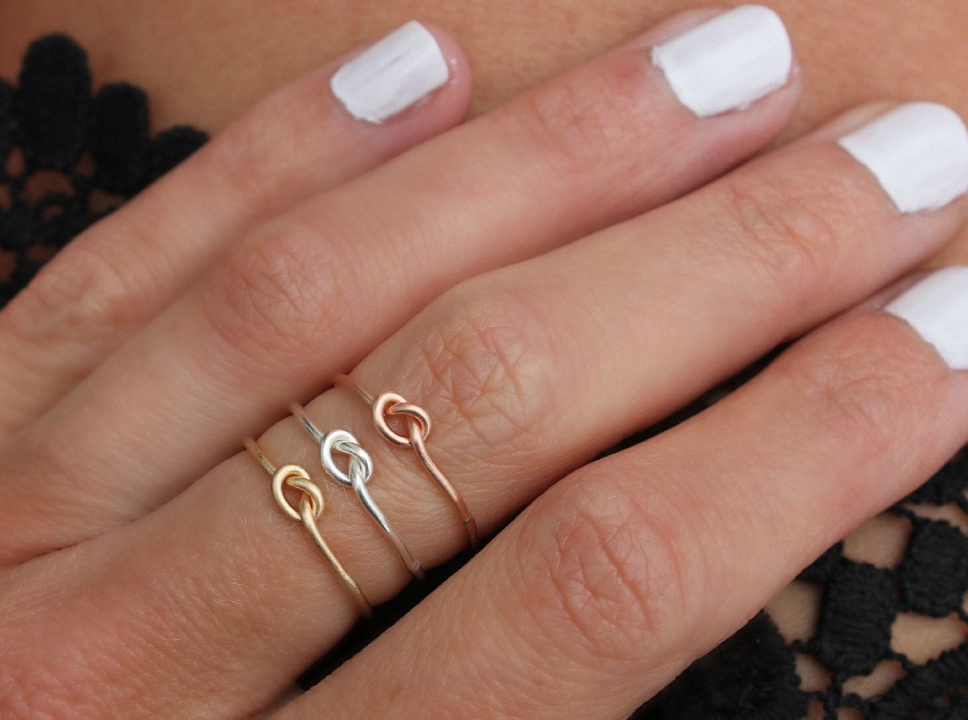 Versprechensring, Knotenring - Unendlichkeitsring, Goldring Roségoldring Silberring, Stapelring von ChildrenofFlowers