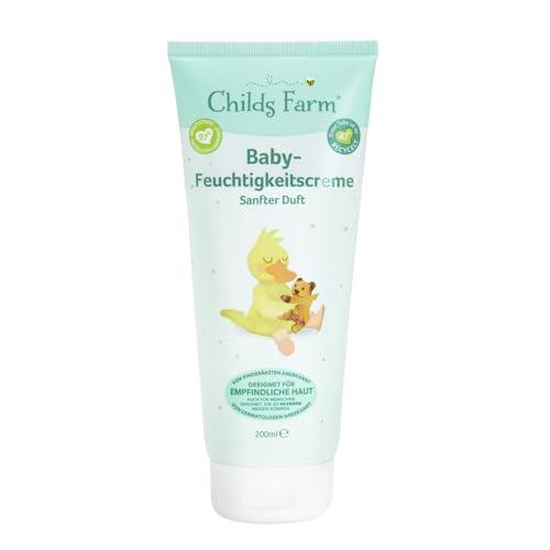 Childs Farm Baby-Feuchtigkeitscreme 200 ml | Leicht duftend | Feuchtigkeitsspendend | Geeignet für Neugeborene mit trockene, empfindliche und auch zu Neurodermitis neigende Haut von Childs Farm