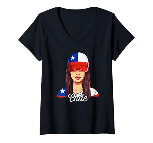 Damen Chile Frau Chilene T-Shirt mit V-Ausschnitt von Chile Geschenke
