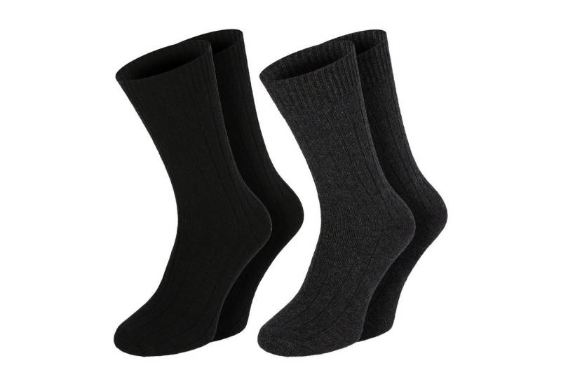 Chili Lifestyle Norwegersocken ALPAKA Wollsocken dicke Wintersocken in grau und schwarz Damen Herren (Multipack, 2-Paar, 2 Farbdesigns) Weichbund ohne Gummidruck, extra warm von Chili Lifestyle