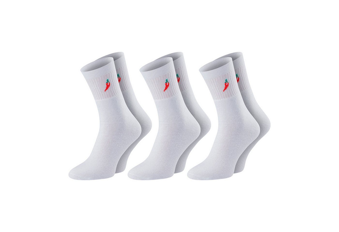 Chili Lifestyle Strümpfe Tennis Sport, 3 Paar, Herren, Damen, Sport, Freizeit, Baumwolle, weiß von Chili Lifestyle