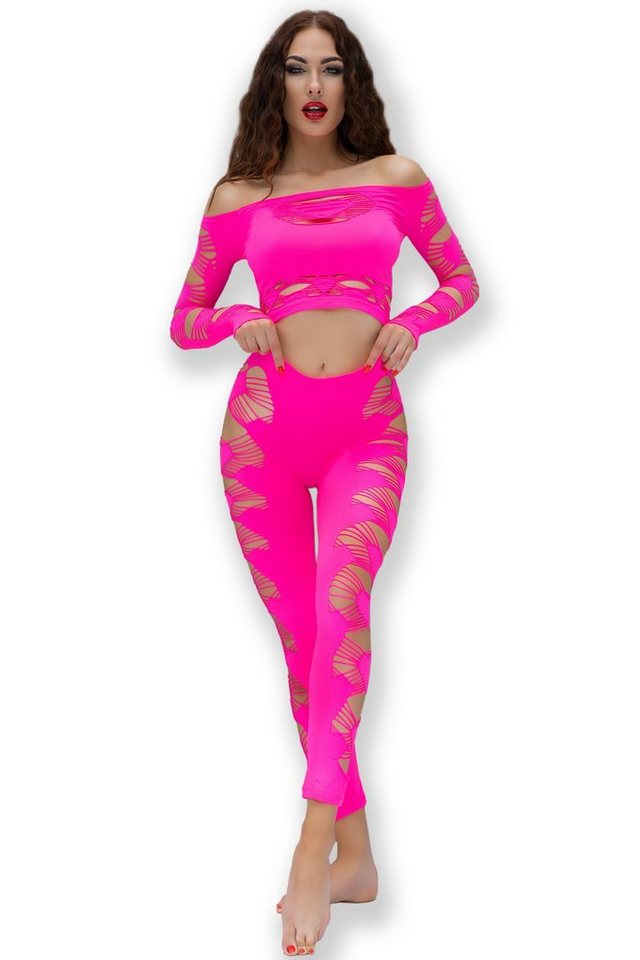 Chilirose Set: Bügel-BH Leggings-Set in pink mit Langarm-Oberteil (Set) von Chilirose