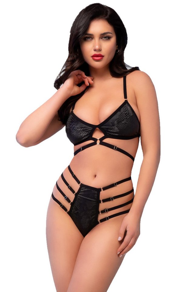 Chilirose Set: Dekolleté-BH Damen Dessous Snake Set aus BH Top mit verstellbaren Trägern und Slip von Chilirose