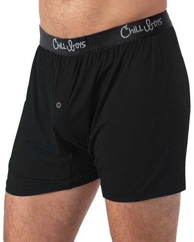 Chill Boys Bequeme Coole Herren-Boxershorts, atmungsaktive Unterwäsche, weiche schnelltrocknende Boxershorts – Schwarz – XXXL von Chill Boys