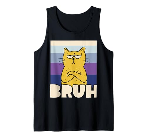 Herren Bruh Meme Katze Vintage Look Tank Top Herren Bruh Meme Katze Vintage Look Tank Top von Chill Cat Creations