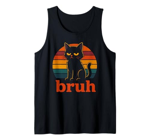 Herren Lustige Bruh Cat Meme Retro Style Tank Top Herren Lustige Bruh Cat Meme Retro Style Tank Top von Chill Cat Creations
