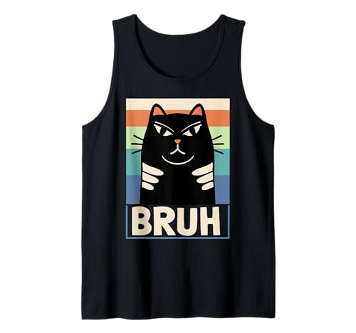 Herren Lustige Retro Katze Bruh Meme, sarkastischer Humor Tank Top Herren Lustige Retro Katze Bruh Meme, sarkastischer Humor Tank Top von Chill Cat Creations
