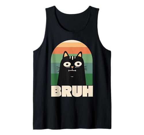 Herren Retro Cat Bruh Meme, sarkastischer Humor Tank Top Herren Retro Cat Bruh Meme, sarkastischer Humor Tank Top von Chill Cat Creations