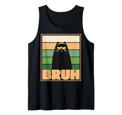 Herren Retro Cat Bruh Meme, sarkastischer Humor Tank Top Herren Retro Cat Bruh Meme, sarkastischer Humor Tank Top von Chill Cat Creations