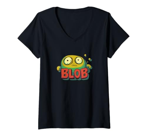 Damen Amazing Chill Blob Monster Outfit für Erwachsene und Kinder T-Shirt mit V-Ausschnitt von Chill Outfit