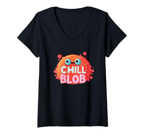 Damen Lustiges Blob Monster Kostüm für einen Chill Look T-Shirt mit V-Ausschnitt Damen Lustiges Blob Monster Kostüm für einen Chill Look T-Shirt mit V-Ausschnitt von Chill Outfit