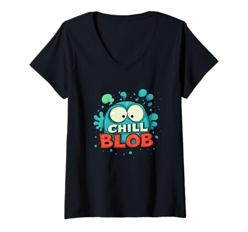 Damen Lustiges Chill Blob Monster Kostüm T-Shirt mit V-Ausschnitt Damen Lustiges Chill Blob Monster Kostüm T-Shirt mit V-Ausschnitt von Chill Outfit