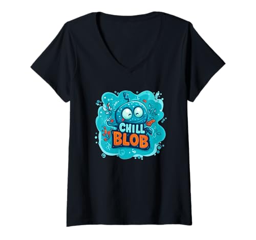 Damen Toller Chill Blob für einen niedlichen und lustigen Look T-Shirt mit V-Ausschnitt Damen Toller Chill Blob für einen niedlichen und lustigen Look T-Shirt mit V-Ausschnitt von Chill Outfit
