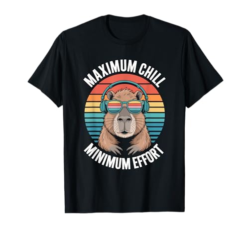Maximum Chill Minimum Effort Retro Süßes Capybara Kinder T-Shirt Maximum Chill Minimum Effort Retro Süßes Capybara Kinder T-Shirt von Chill Vibes Entspannung Wasserschwein Coole Musik