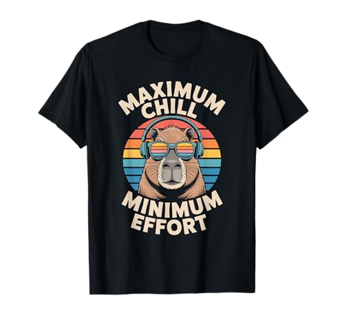 Maximum Chill Minimum Effort Retro Süßes Capybara Kinder T-Shirt Maximum Chill Minimum Effort Retro Süßes Capybara Kinder T-Shirt von Chill Vibes Entspannung Wasserschwein Coole Musik