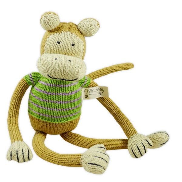 Chill n Feel Strick-Kuscheltier, Baby Äffchen, 32cm, Bio-Baumwolle, Fairer Handel von Chill n Feel