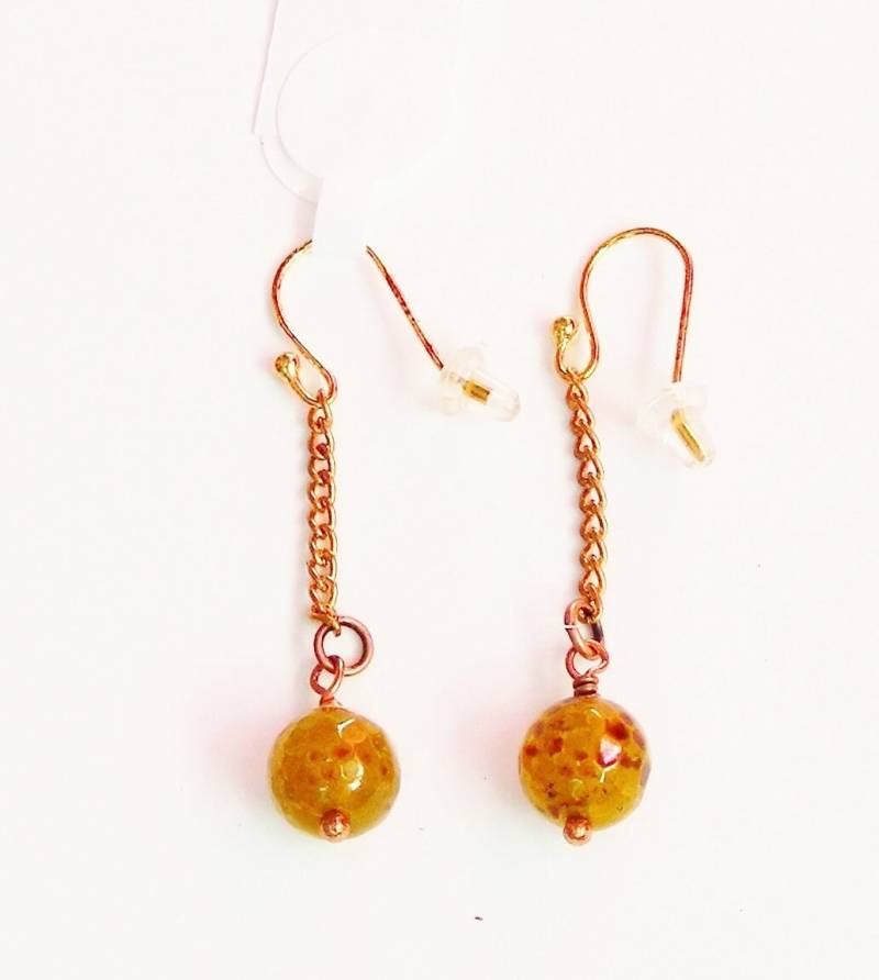 Mehrfarbige Achatohrringe, Durchscheinend, Rohes Messing, Kette, Drapieren Mehrfarbige Achatohrringe, Durchscheinend, Rohes Messing, Kette, Drapieren von ChillasWalkBoutique