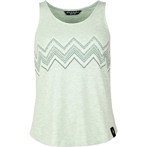 Chillaz Damen Kauai Zigzag Ornament Top, Light Green Melange, 40 von Chillaz