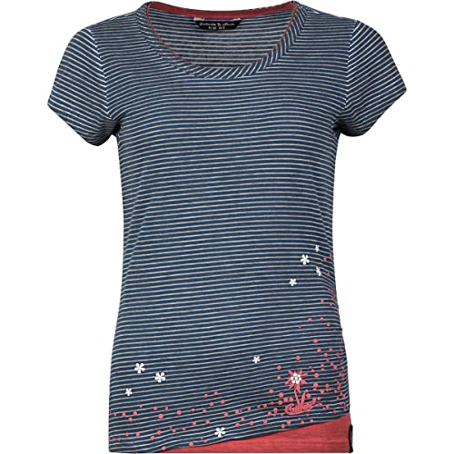 Chillaz Fancy Little Dot T-Shirt Women, 44/44 Damen, Indigo Blue Striped Washed red von Chillaz