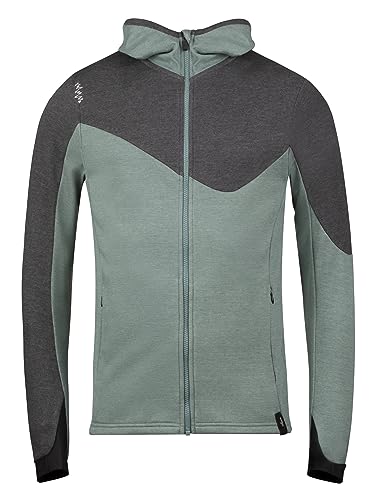 Chillaz M Mounty Jacket Colorblock-Grün-Schwarz - Bequeme lässige Herren Sweat Kapuzenjacke, Größe S - Farbe Green Melan von Chillaz