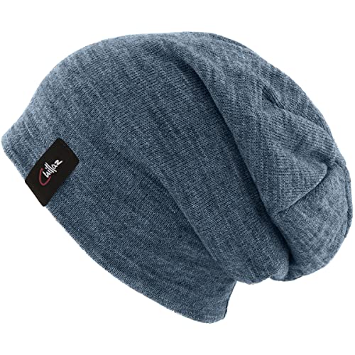 Chillaz Relaxed Beanie Blau - Elastische Bequeme Mütze, Größe One Size - Farbe Blue Melange von Chillaz